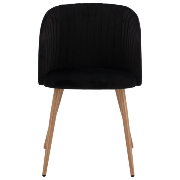 ΠΟΛΥΘΡΟΝΑΚΙ LEAH HM8543.04 ΜΕ ΒΕΛΟΥΔΟ ΜΑΥΡΟ ΚΑΙ ΜΕΤΑΛΛΙΚΑ ΠΟΔΙΑ 53x57x81 εκ. - Image 3