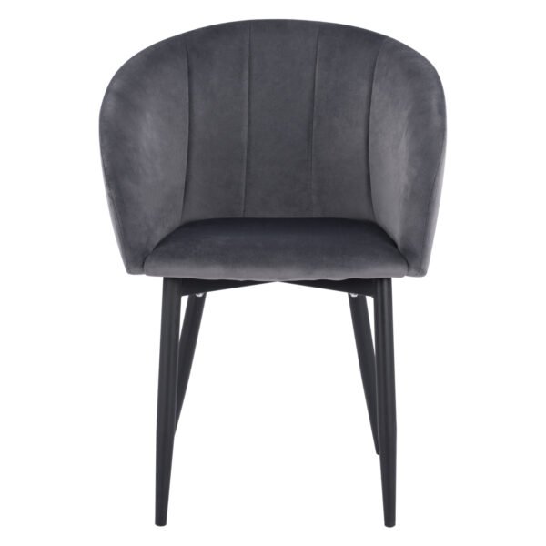 ΠΟΛΥΘΡΟΝΑΚΙ BESSIE HM8699.01 ΒΕΛΟΥΔΟ ΓΚΡΙ ΜΕ ΜΕΤΑΛΛΙΚΟ ΣΚΕΛΕΤΟ 60x62x80Y εκ. - Image 3