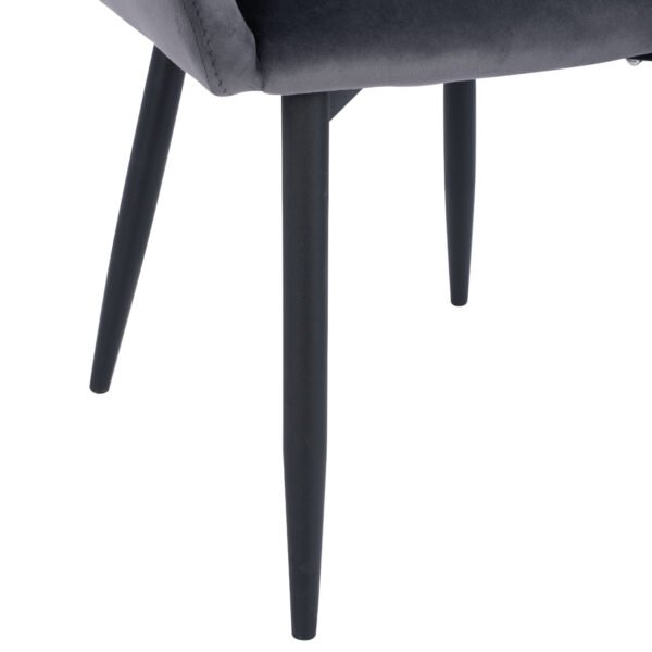 ΠΟΛΥΘΡΟΝΑΚΙ BESSIE HM8699.01 ΒΕΛΟΥΔΟ ΓΚΡΙ ΜΕ ΜΕΤΑΛΛΙΚΟ ΣΚΕΛΕΤΟ 60x62x80Y εκ. - Image 10