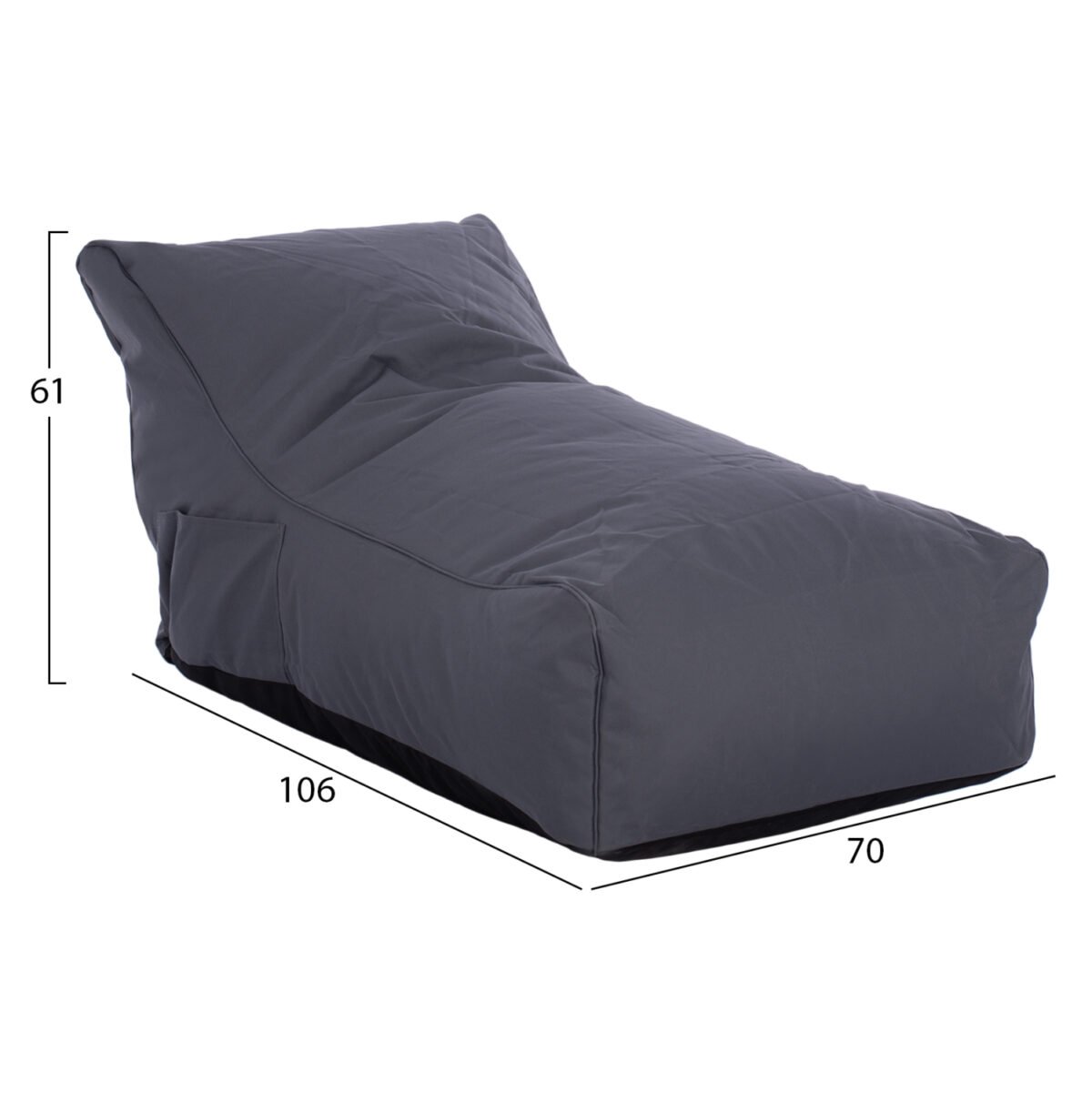 ΠΟΥΦ BLOOM ΑΔΙΑΒΡΟΧΟ HM5111.20 ΓΚΡΙ 106x70x61Υ εκ. - Image 2