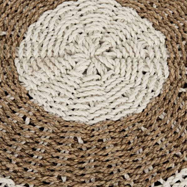 ΠΟΥΦ ΣΚΑΜΠΟ SARONI HM7851.01 SEAGRASS ΣΕ ΦΥΣΙΚΟ-ΛΕΥΚΟ ΧΡΩΜΑ Φ60x35Yεκ. - Image 4