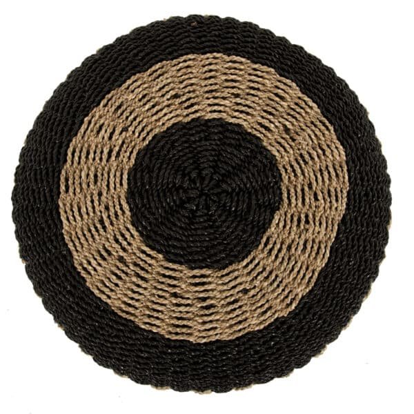 ΠΟΥΦ ΣΚΑΜΠΟ SARONI HM7851.02 SEAGRASS ΣΕ ΦΥΣΙΚΟ-ΜΑΥΡΟ ΧΡΩΜΑ Φ60x35Yεκ. - Image 5