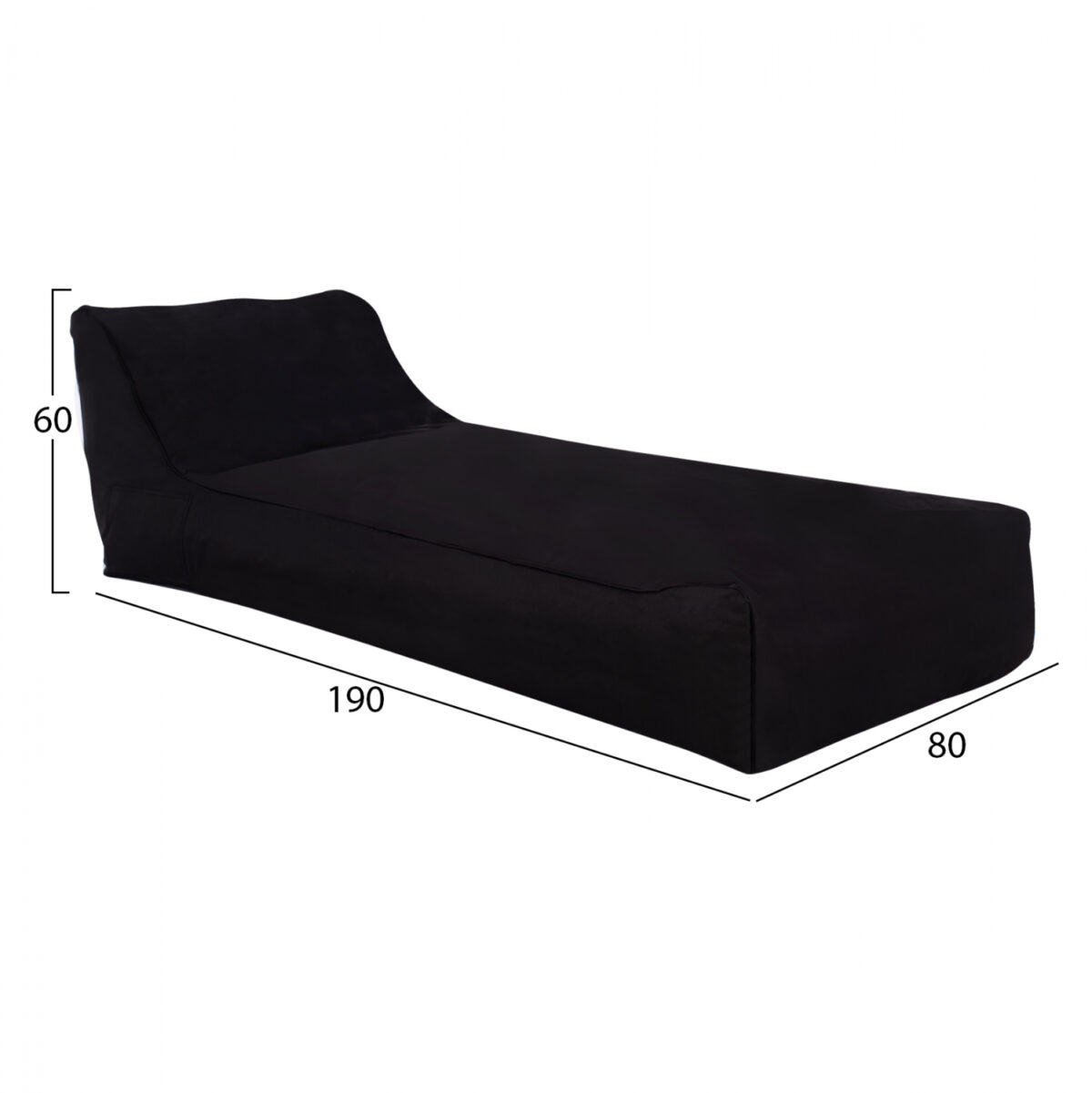 ΠΟΥΦ TANEA HM5807.04 ΜΑΥΡΟ ΜΕ UV PROTECTION 190x80x60Υ εκ. - Image 2