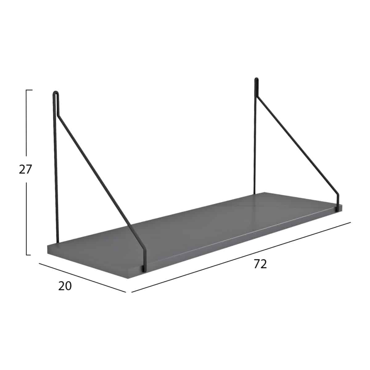 ΡΑΦΙ ΤΟΙΧΟΥ AGILAN ΜΕΛΑΜΙΝΗΣ HM9183.20 ΓΚΡΙ 72x20x27Y εκ. - Image 2