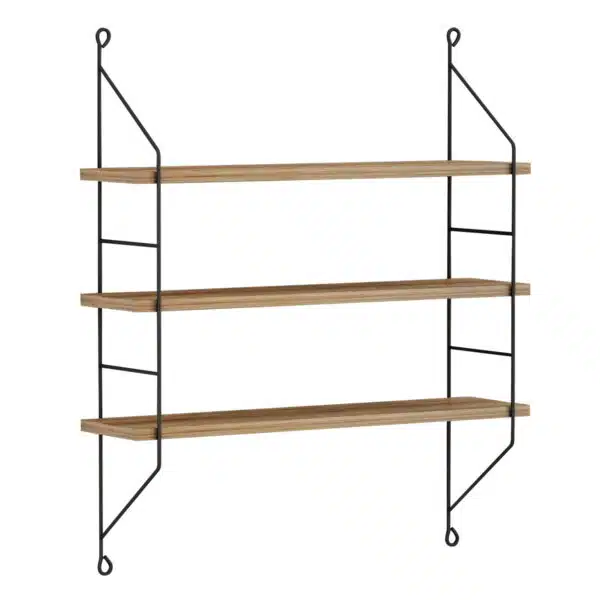 ΡΑΦΙΕΡΑ ΤΟΙΧΟΥ ACHALA ΜΕΛΑΜΙΝΗΣ HM9185.11 ΦΥΣΙΚΟ ΟΑΚ 60x15x68Yεκ. - Image 3