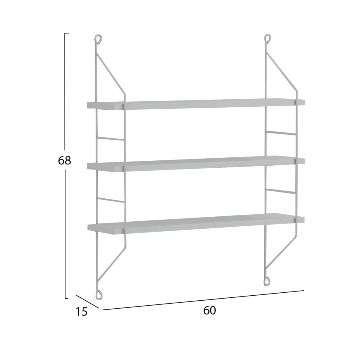 ΡΑΦΙΕΡΑ ΤΟΙΧΟΥ ACHALA ΜΕΛΑΜΙΝΗΣ HM9185.15 ΛΕΥΚΟ 60x15x68Y εκ. - Image 2