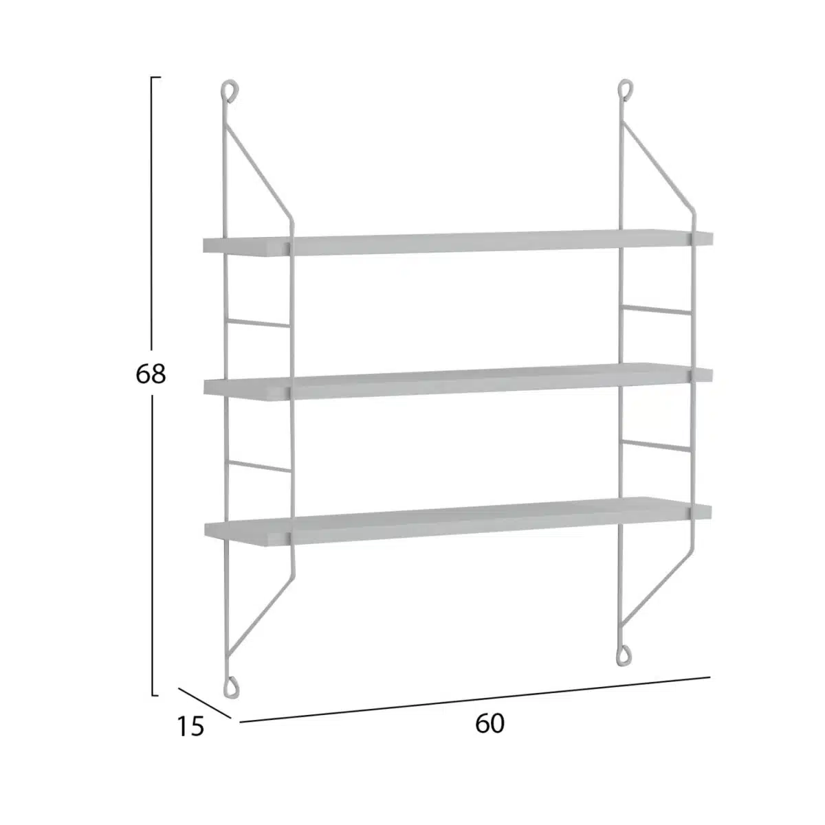 ΡΑΦΙΕΡΑ ΤΟΙΧΟΥ ACHALA ΜΕΛΑΜΙΝΗΣ HM9185.15 ΛΕΥΚΟ 60x15x68Y εκ. - Image 2