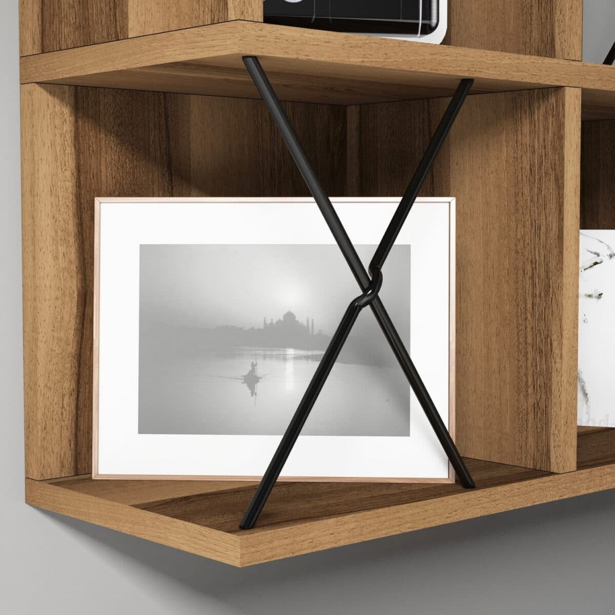 ΡΑΦΙΕΡΑ ΤΟΙΧΟΥ ΜΕΛΑΜΙΝΗΣ HM9520.02 ΣΕ ΚΑΡΥΔΙ ΧΡΩΜΑ 60x24x60Y εκ. - Image 4