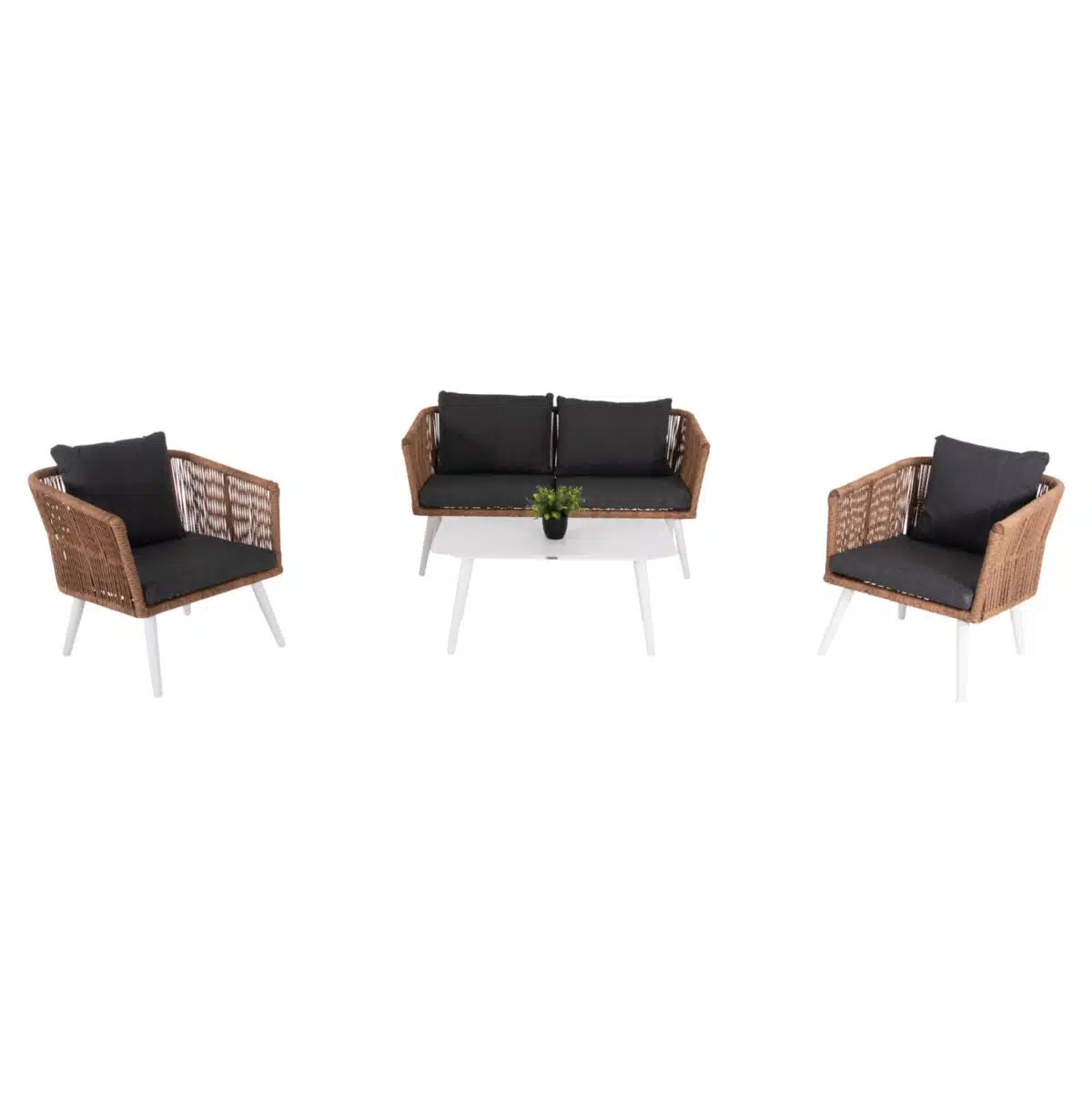 ΣΑΛΟΝΙ ΕΞ.ΧΩΡΟΥ 4ΤΜΧ FREJA HM6057.01 ΑΛΟΥΜ. ΛΕΥΚΟ-PE RATTAN ΜΠΕΖ-ΑΝΘΡΑΚΙ ΜΑΞΙΛΑΡΙΑ - Image 5