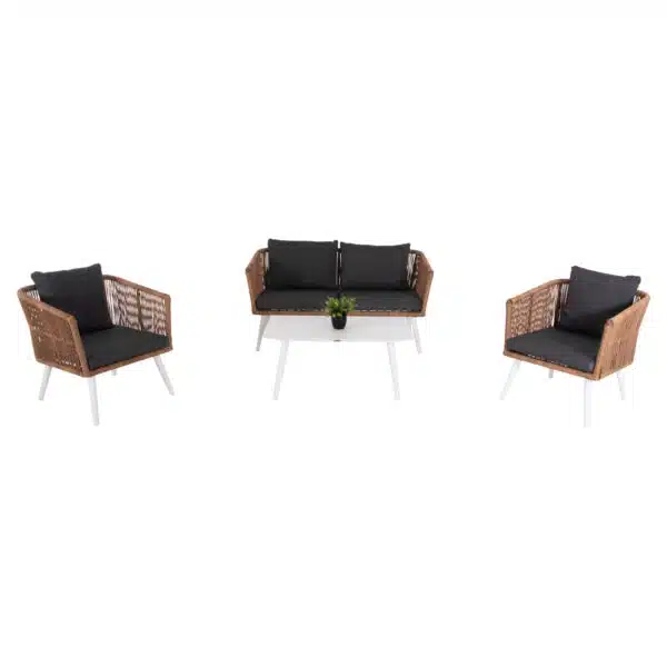 ΣΑΛΟΝΙ ΕΞ.ΧΩΡΟΥ 4ΤΜΧ FREJA HM6057.01 ΑΛΟΥΜ. ΛΕΥΚΟ-PE RATTAN ΜΠΕΖ-ΑΝΘΡΑΚΙ ΜΑΞΙΛΑΡΙΑ - Image 5