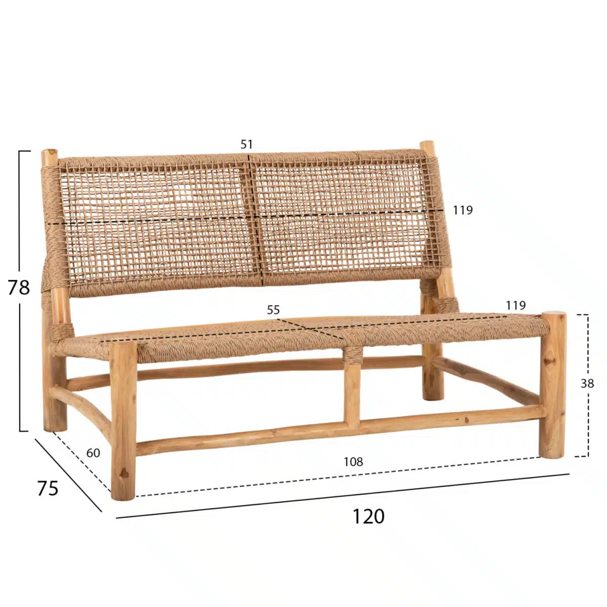 ΣΑΛΟΝΙ ΕΞΩΤ. ΧΩΡΟΥ 4ΤΜΧ LONDER HM11957 ΜΑΣΙΦ TEAK-ΣΥΝΘ.RATTAN-ΦΥΣΙΚΟ - Image 3