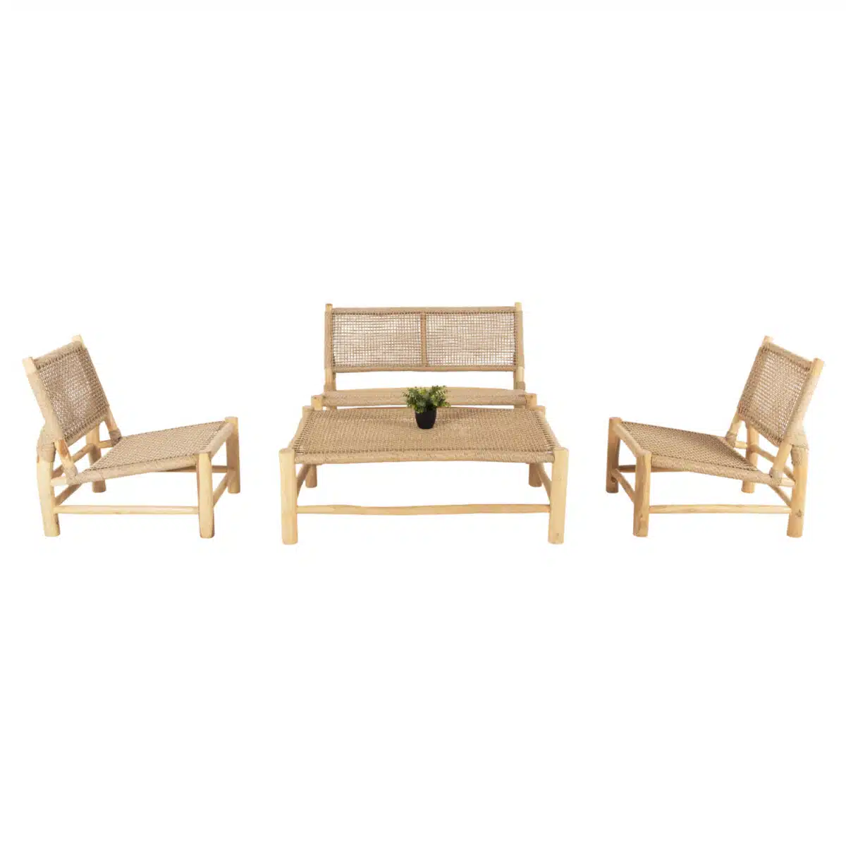 ΣΑΛΟΝΙ ΕΞΩΤ. ΧΩΡΟΥ 4ΤΜΧ LONDER HM11957 ΜΑΣΙΦ TEAK-ΣΥΝΘ.RATTAN-ΦΥΣΙΚΟ - Image 5