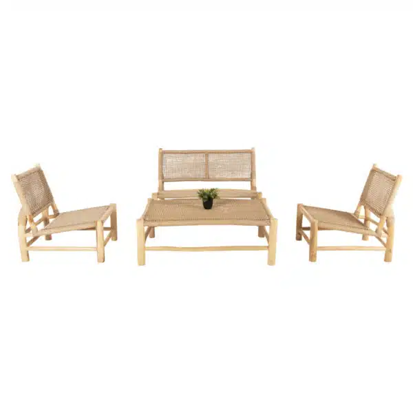 ΣΑΛΟΝΙ ΕΞΩΤ. ΧΩΡΟΥ 4ΤΜΧ LONDER HM11957 ΜΑΣΙΦ TEAK-ΣΥΝΘ.RATTAN-ΦΥΣΙΚΟ - Image 5