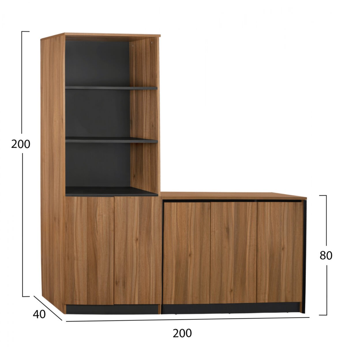 ΣΕΤ 2 ΤΜΧ ΒΙΒΛΙΟΘΗΚΗ ΓΡΑΦΕΙΟΥ ΕΠΑΓΓΕΛΜΑΤΙΚΗ ΜΕ ΝΤΟΥΛΑΠΙ SUPREME HM11369 - Image 2