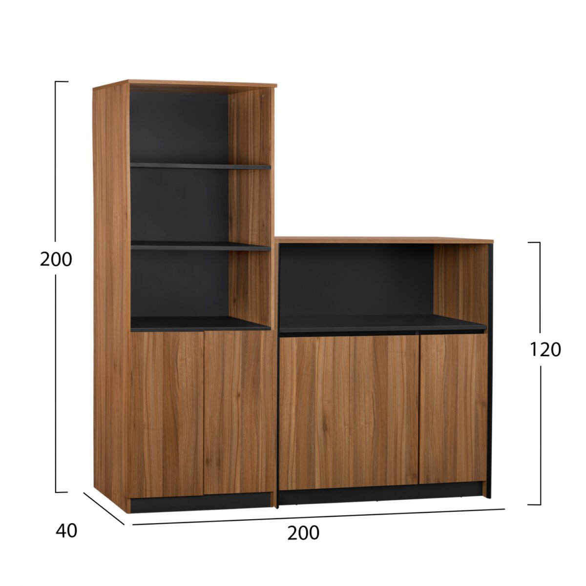 ΣΕΤ 2 ΤΜΧ ΒΙΒΛΙΟΘΗΚΗ ΓΡΑΦΕΙΟΥ ΕΠΑΓΓΕΛΜΑΤΙΚΗ ΜΕ ΝΤΟΥΛΑΠΙ SUPREME HM11371 - Image 2