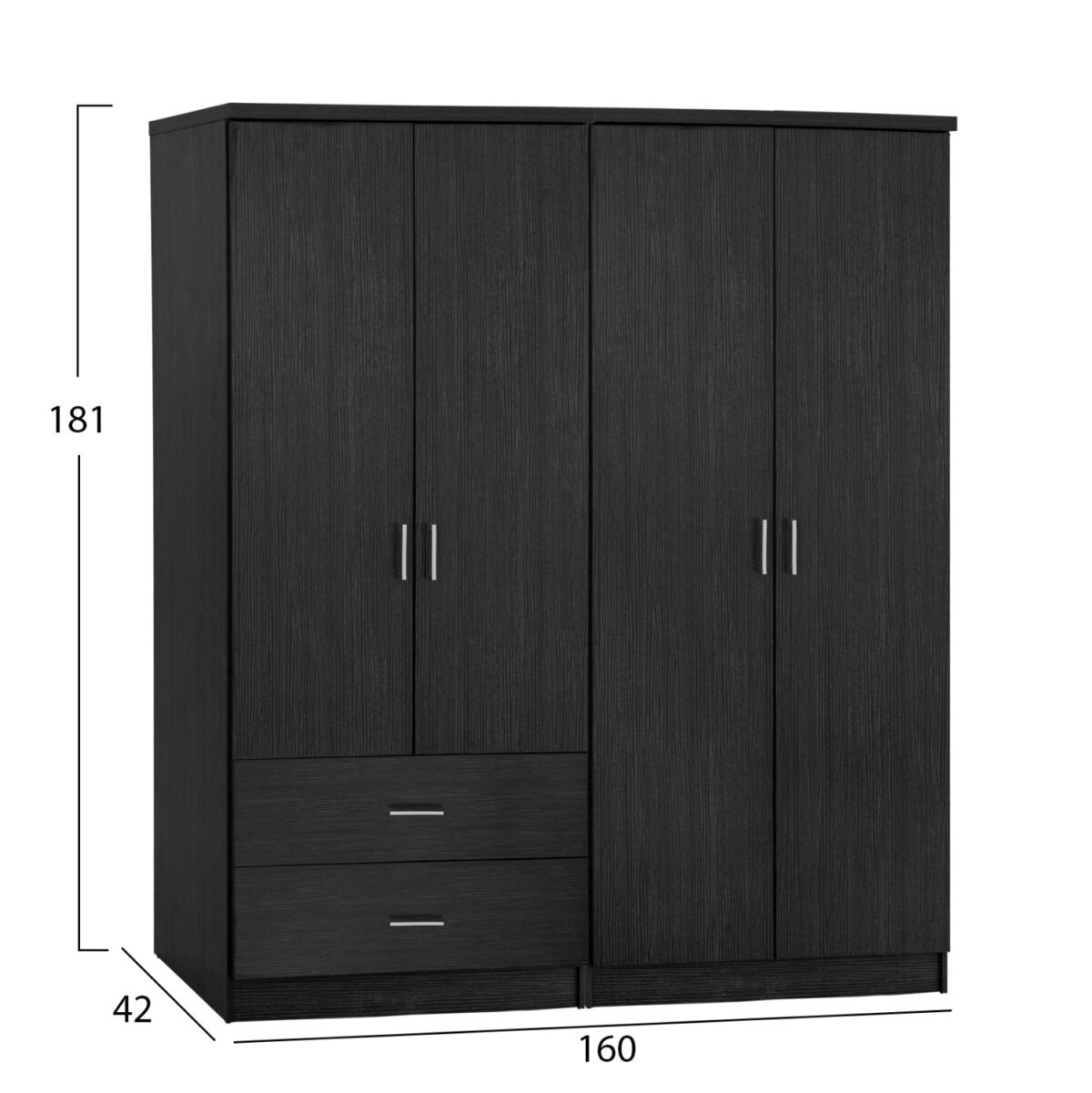ΣΕΤ 2 ΤΜΧ ΝΤΟΥΛΑΠΑ 4ΦΥΛΛΗ ZEBRANO 160X42X181 HM11351.01 - Image 2