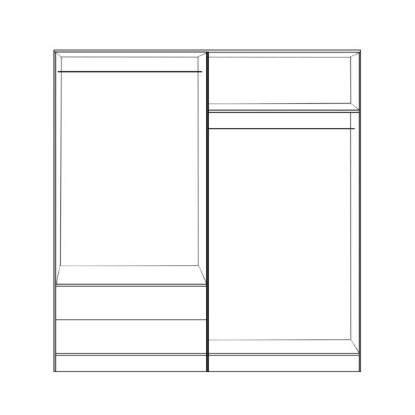 ΣΕΤ 2 ΤΜΧ ΝΤΟΥΛΑΠΑ 4ΦΥΛΛΗ ZEBRANO 160X42X181 HM11351.01 - Image 3