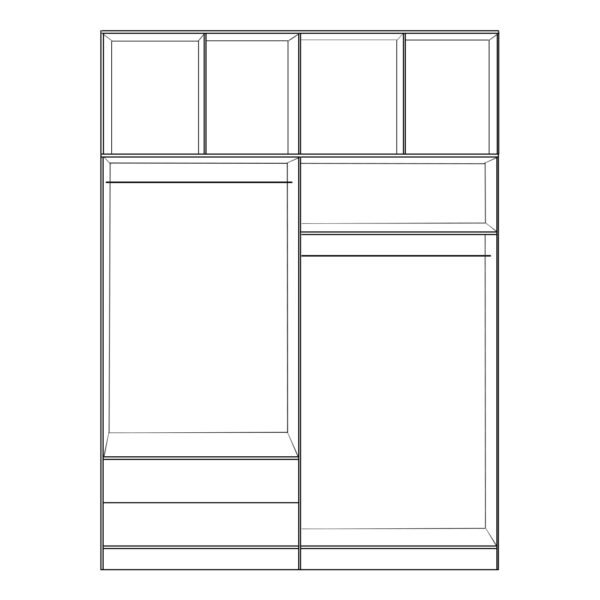 ΣΕΤ 4 ΤΜΧ ΝΤΟΥΠΑΛΑ 4ΦΥΛΛΗ ΜΕ ΠΑΤΑΡΙ ZEBRANO 160X42X241 HM11355.01 - Image 3