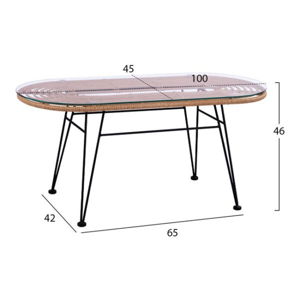 ΣΕΤ 4ΤΜΧ ΤΡΑΠΕΖΙ ΜΕ ΠΑΓΚΑΚΙ & 2 ΠΟΛΥΘΡΟΝΕΣ ALLEGRA WICKER ΜΠΕΖ HM10600 - Image 4