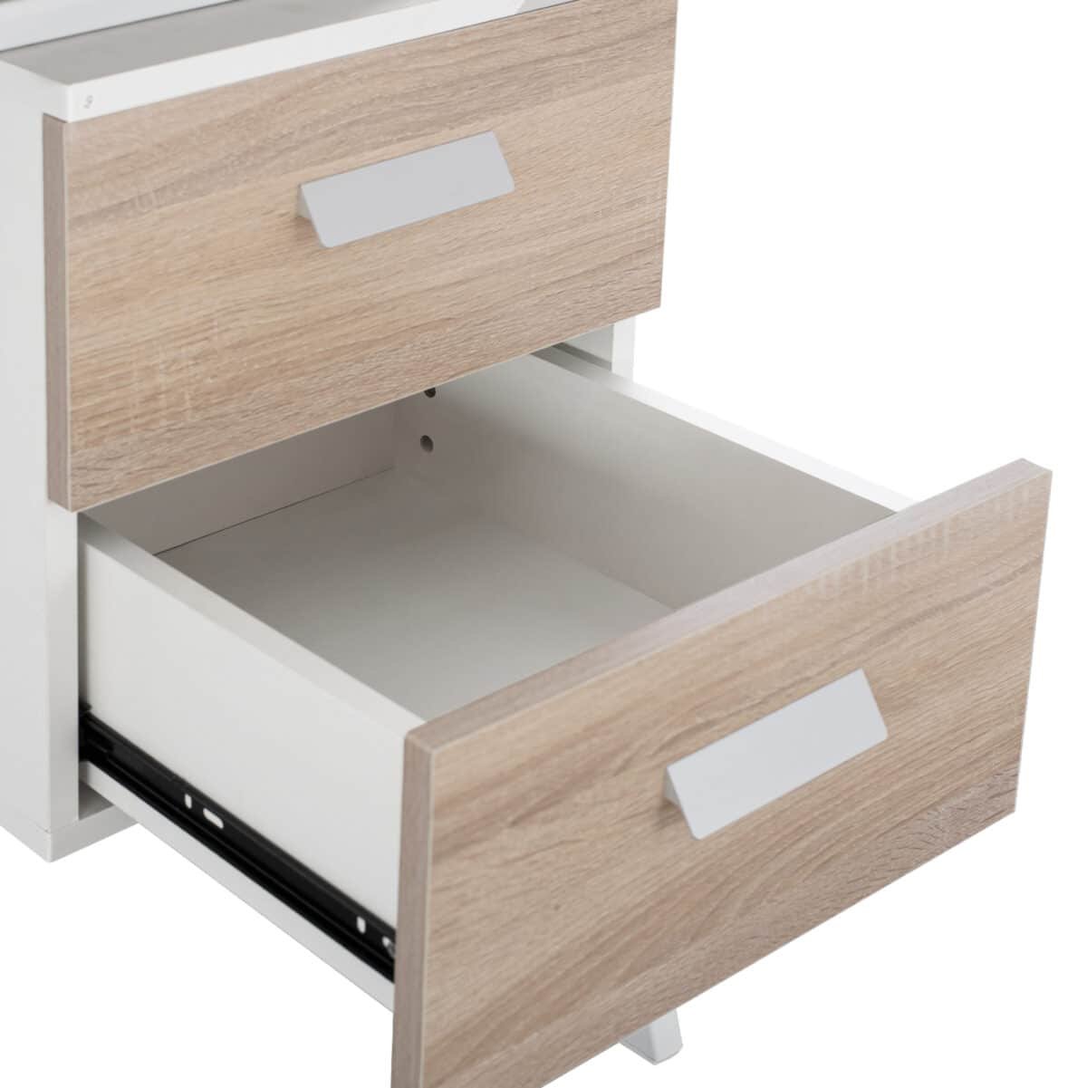 ΣΕΤ ΓΡΑΦΕΙΟΥ HM11769 2ΤΜΧ ΜΕΛΑΜΙΝΗ ΣΕ SONOMA- ΛΕΥΚΟ ΜΕΤΑΛΛΟ - Image 5