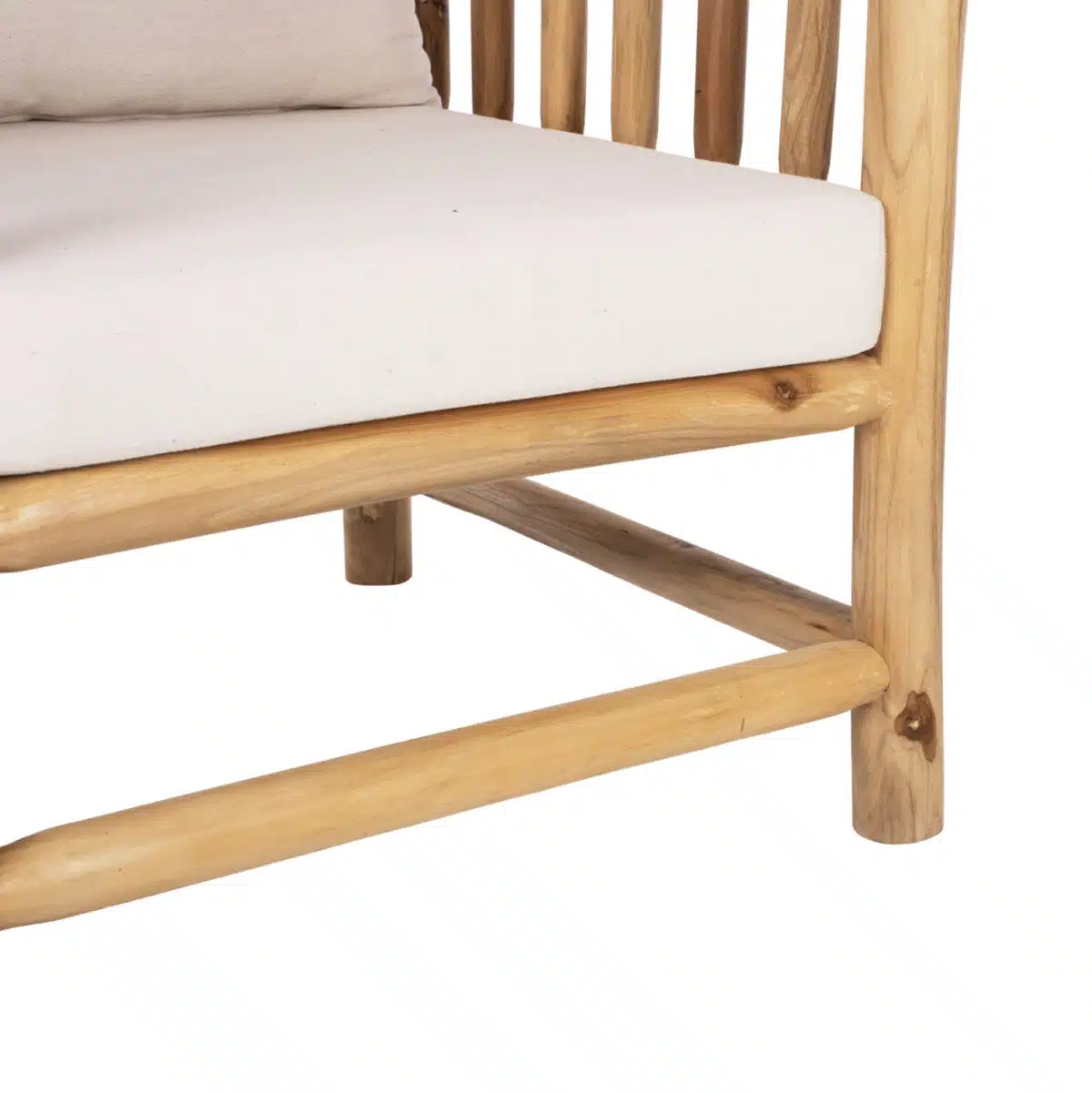 ΣΕΤ ΣΑΛΟΝΙ 4ΤΜΧ EDDARD HM9340 ΑΠΟ ΜΑΣΙΦ ΞΥΛΟ TEAK  ΦΥΣΙΚΟ - ΛΕΥΚΟ - Image 8