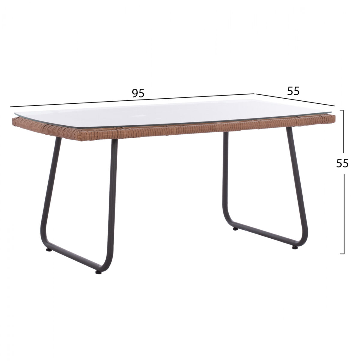 ΣΕΤ ΣΑΛΟΝΙ 4ΤΜΧ ΜΕΤΑΛΛΙΚΟ ΜΕ WICKER ΣΚΟΥΡΟ ΓΚΡΙ - ΜΠΕΖ HM5530 - Image 4