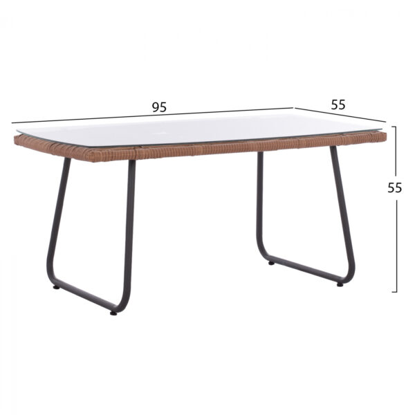 ΣΕΤ ΣΑΛΟΝΙ 4ΤΜΧ ΜΕΤΑΛΛΙΚΟ ΜΕ WICKER ΣΚΟΥΡΟ ΓΚΡΙ - ΜΠΕΖ HM5530 - Image 4