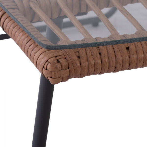 ΣΕΤ ΣΑΛΟΝΙ 4ΤΜΧ ΜΕΤΑΛΛΙΚΟ ΜΕ WICKER ΣΚΟΥΡΟ ΓΚΡΙ - ΜΠΕΖ HM5530 - Image 8