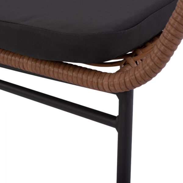 ΣΕΤ ΣΑΛΟΝΙ 4ΤΜΧ ΜΕΤΑΛΛΙΚΟ ΜΕ WICKER ΣΚΟΥΡΟ ΓΚΡΙ - ΜΠΕΖ HM5530 - Image 10