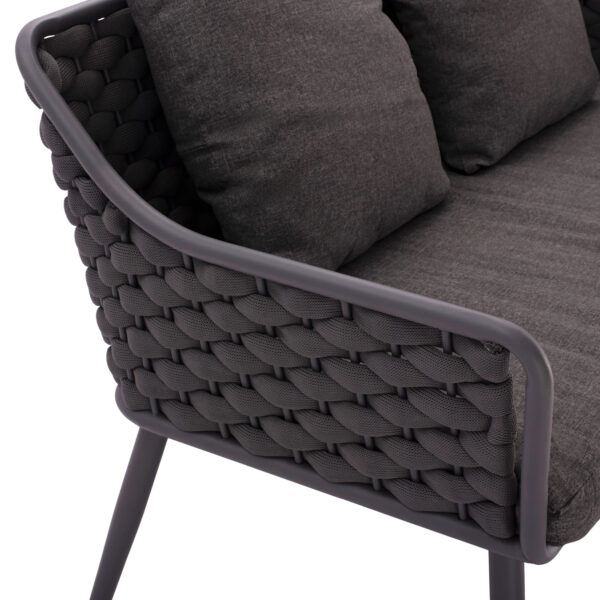 ΣΕΤ ΣΑΛΟΝΙΟΥ 4ΤΜΧ ΜΕ ΜΕΤΑΛΛΙΚΟ ΣΚΕΛΕΤΟ ΚΑΙ WICKER ΓΚΡΙ HM5711 - Image 6