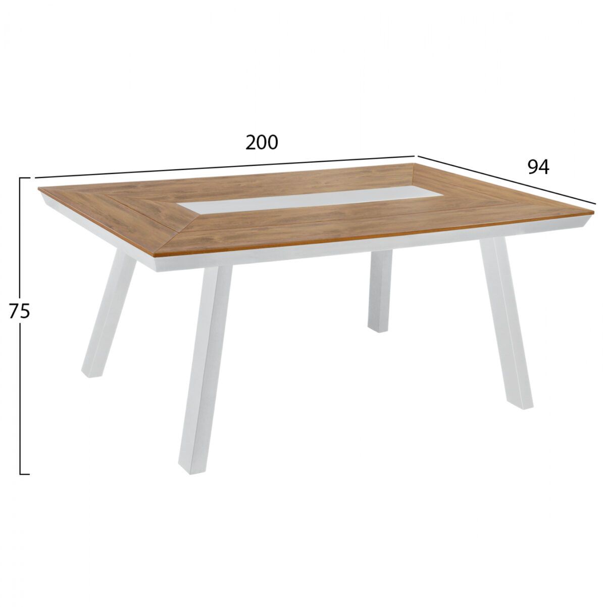 ΣΕΤ ΤΡΑΠΕΖΑΡΙΑ 7ΤΜΧ ΜΕ ΤΡΑΠΕΖΙ POLYWOOD 200Χ94 & ΠΟΛΥΘΡΟΝΕΣ ΛΕΥΚΕΣ HM11648 - Image 2