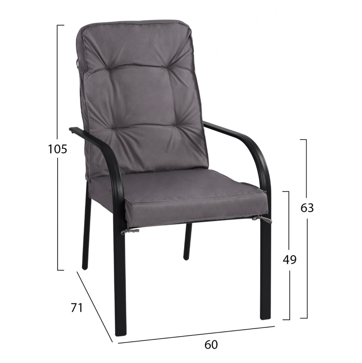 ΣΕΤ ΤΡΑΠΕΖΑΡΙΑ 7ΤΜΧ ΤΡΑΠΕΖΙ BRUNO 150X90 ΜΕ ΠΟΛΥΘΡΟΝΕΣ ENDIKA ΓΚΡΙ HM11475 - Image 3