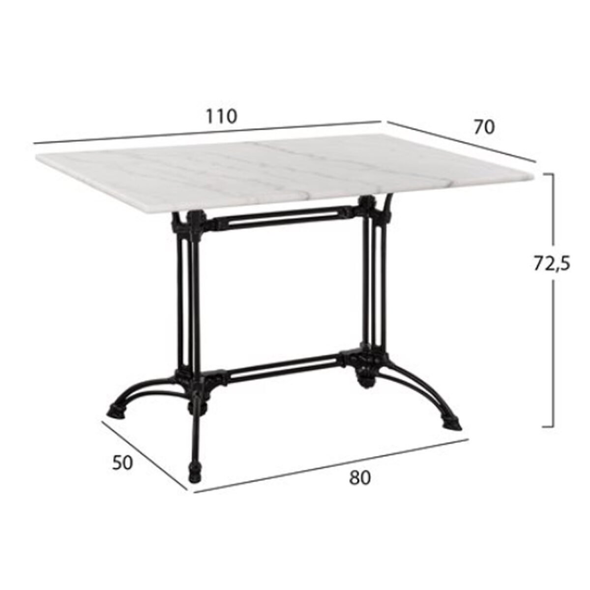 ΣΕΤ ΤΡΑΠΕΖΑΡΙΑΣ 5 TMX ΕΞΩΤΕΡΙΚΟΥ ΧΩΡΟΥ ΜΕ ΜΑΡΜΑΡΙΝΟ ΤΡΑΠΕΖΙ HM11717 - Image 3
