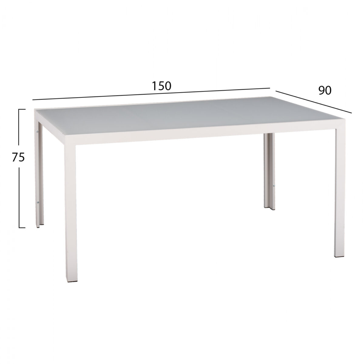 ΣΕΤ ΤΡΑΠΕΖΑΡΙΑΣ 5ΤΜΧ ΤΡΑΠ. 150Χ90 & ΠΟΛ/ΝΕΣ ΑΛΟΥΜΙΝΙΟΥ ΜΕ POLYWOOD ΛΕΥΚΕΣ HM11706.01 - Image 2