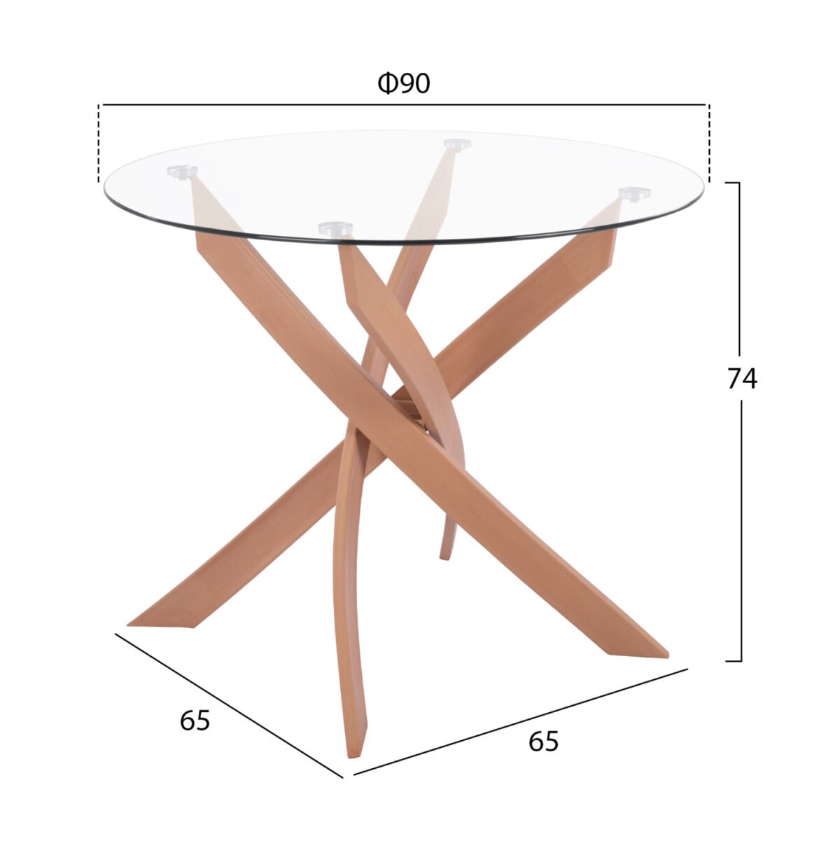 ΣΕΤ ΤΡΑΠΕΖΑΡΙΑΣ 5ΤΜΧ ΤΡΑΠΕΖΙ Φ90X74 & 4 ΚΑΡΕΚΛΕΣ VEGAS ΛΕΥΚΕΣ HM11693.01 - Image 2