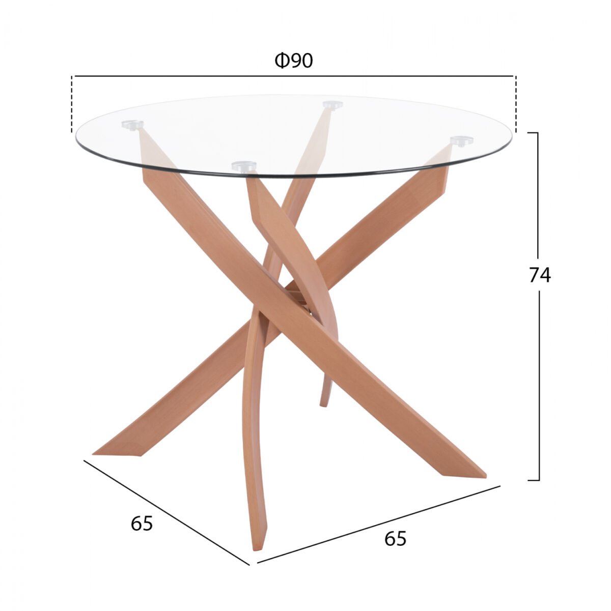 ΣΕΤ ΤΡΑΠΕΖΑΡΙΑΣ 5ΤΜΧ ΤΡΑΠΕΖΙ Φ90X74 & 4 ΚΑΡΕΚΛΕΣ VEGAS ΜΑΥΡΕΣ HM11693.02 - Image 2