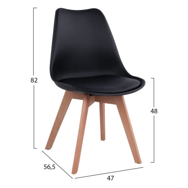 ΣΕΤ ΤΡΑΠΕΖΑΡΙΑΣ 5ΤΜΧ ΤΡΑΠΕΖΙ Φ90X74 & 4 ΚΑΡΕΚΛΕΣ VEGAS ΜΑΥΡΕΣ HM11692.02 - Image 3