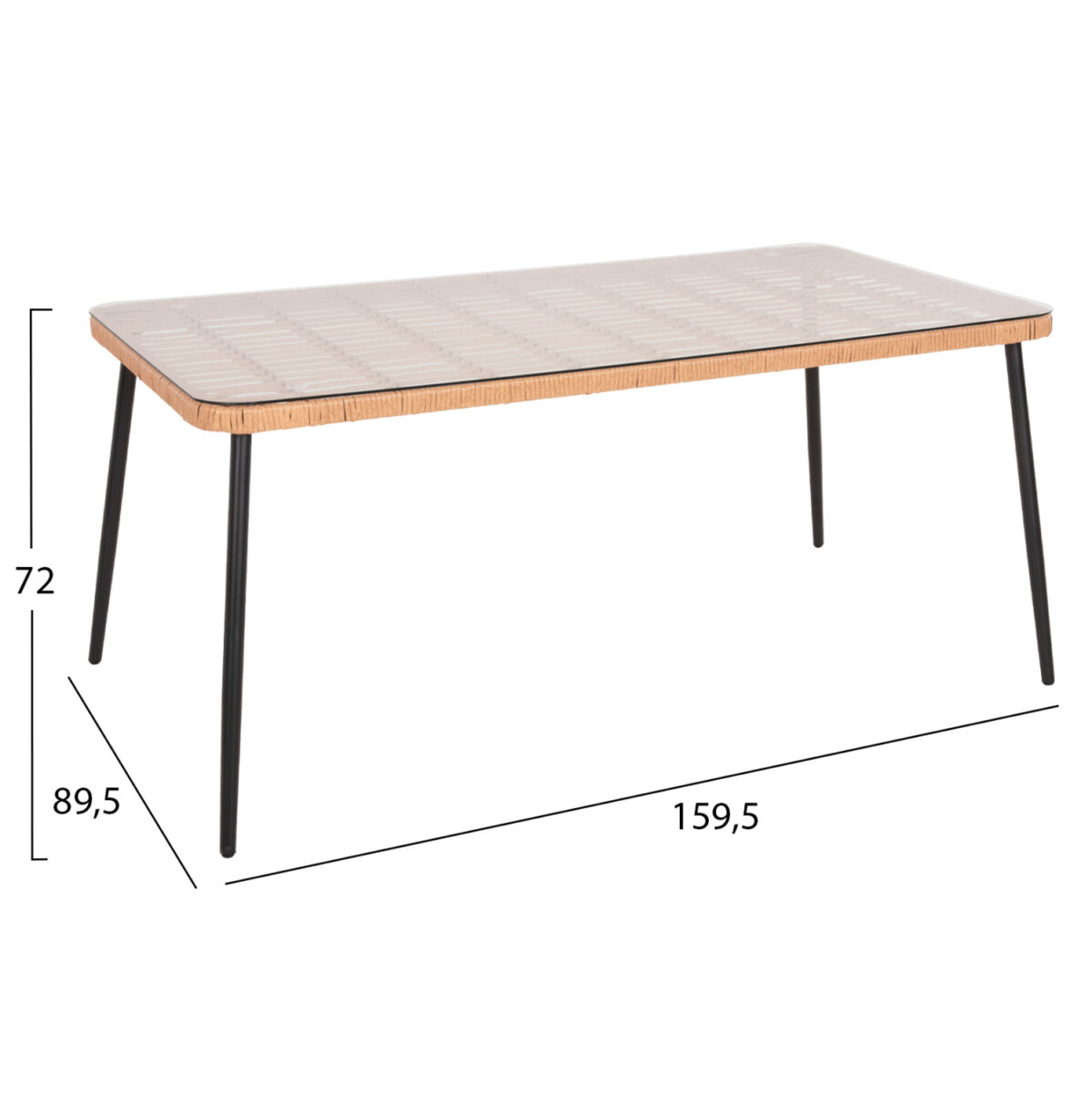 ΣΕΤ ΤΡΑΠΕΖΑΡΙΑΣ 7ΤΜΧ ALLEGRA HM10495 WICKER ΜΠΕΖ-ΜΕΤΑΛΛΟ ΜΑΥΡΟ - Image 2