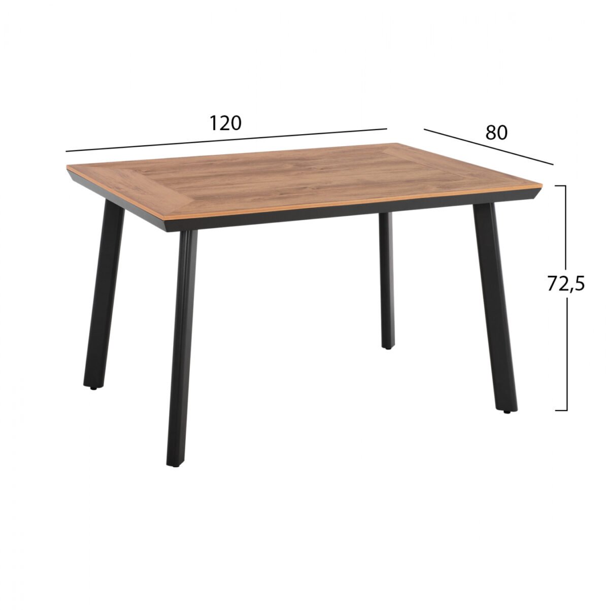 ΣΕΤ ΤΡΑΠΕΖΑΡΙΑΣ 5ΤΜΧ ΤΡΑΠΕΖΙ ΑΝΘΡΑΚΙ 120x80 ΚΑΙ ΚΑΡΕΚΛΑ ΜΕ ΣΧΟΙΝΙ HM11534.02 - Image 2