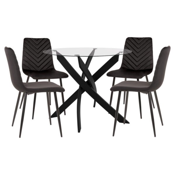 ΣΕΤ ΤΡΑΠΕΖΑΡΙΑΣ ΕΣ.ΧΩΡΟΥ 5ΤΜΧ JAFARU HM11073 ΜΕΤΑΛΛΟ--ΒΕΛΟΥΔΟ ΣΕ ΜΑΥΡΟ