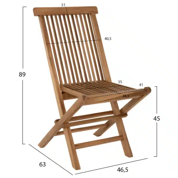 ΣΕΤ ΤΡΑΠΕΖΑΡΙΑΣ ΕΞΩΤ. ΧΩΡΟΥ 6ΤΜΧ KENDALL HM11954 ΜΑΣΙΦ ΞΥΛΟ TEAK ΦΥΣΙΚΟ - Image 3