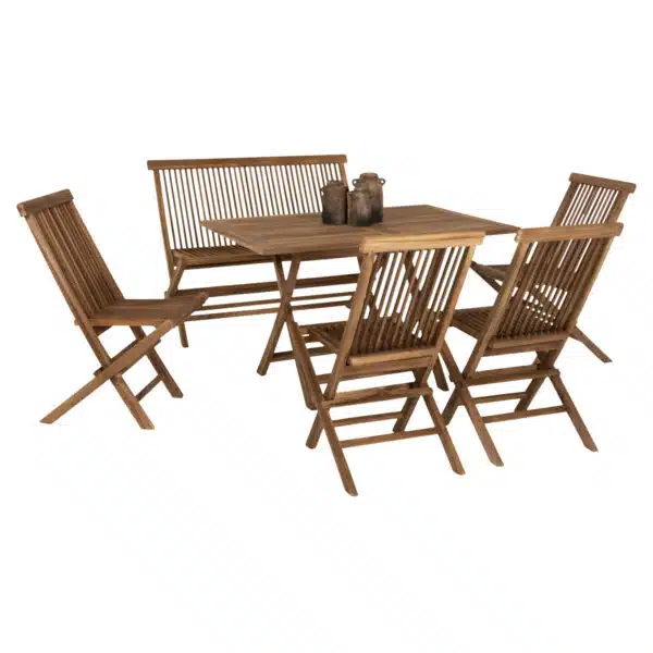 ΣΕΤ ΤΡΑΠΕΖΑΡΙΑΣ ΕΞΩΤ. ΧΩΡΟΥ 6ΤΜΧ KENDALL HM11954 ΜΑΣΙΦ ΞΥΛΟ TEAK ΦΥΣΙΚΟ - Image 6