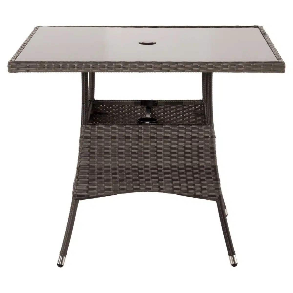 ΣΕΤ ΤΡΑΠΕΖΑΡΙΑΣ ΕΞΩΤ.ΧΩΡΟΥ 5ΤΜΧ HM5965 ΚΑΦΕ RATTAN-ΜΕΤΑΛΛΙΚΟΣ ΣΚΕΛΕΤΟΣ-ΓΥΑΛΙΝΗ ΕΠΙΦΑΝΕΙΑ - Image 7