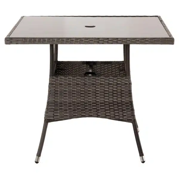 ΣΕΤ ΤΡΑΠΕΖΑΡΙΑΣ ΕΞΩΤ.ΧΩΡΟΥ 5ΤΜΧ HM5965 ΚΑΦΕ RATTAN-ΜΕΤΑΛΛΙΚΟΣ ΣΚΕΛΕΤΟΣ-ΓΥΑΛΙΝΗ ΕΠΙΦΑΝΕΙΑ - Image 7