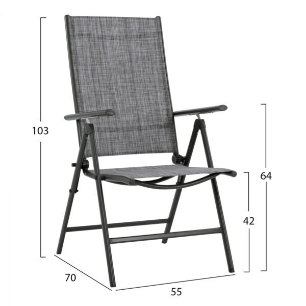 ΣΕΤ ΤΡΑΠΕΖΑΡΙΑΣ 7 ΤΜΧ ΤΡΑΠΕΖΙ ΓΚΡΙ 150X90 ΚΑΙ ΠΟΛΥΘΡΟΝΑ ΠΤΥΣ/ΝΗ HM11531.01 - Image 3