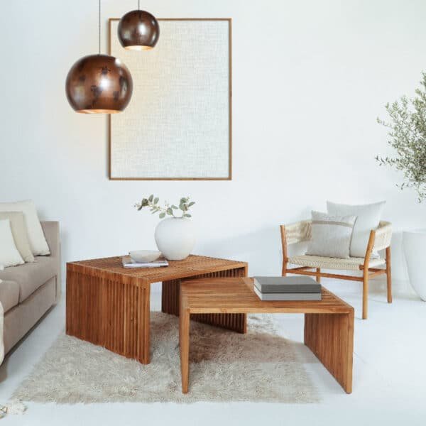 ΣΕΤ ΤΡΑΠΕΖΙΑ ΣΑΛΟΝΙΟΥ NYA HM9546 ΞΥΛΟ ΤΕΑΚ ΣΕ ΦΥΣΙΚΟ ΧΡΩΜΑ 86x79x46Y εκ. - Image 10