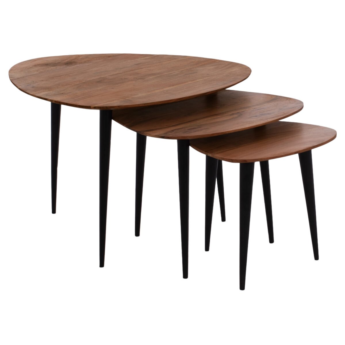 ΣΕΤ ΖΙΓΚΟΝ EMILIANO HM9256 ΑΠΟ ΜΑΣΙΦ ΞΥΛΟ ΑΚΑΚΙΑΣ ΜΕ ΜΑΥΡΑ ΠΟΔΙΑ 69,5x67x46Υ εκ. - Image 3