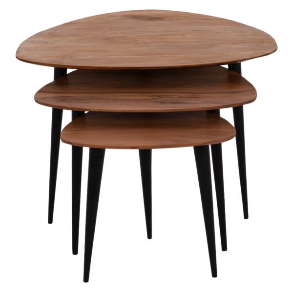 ΣΕΤ ΖΙΓΚΟΝ EMILIANO HM9256 ΑΠΟ ΜΑΣΙΦ ΞΥΛΟ ΑΚΑΚΙΑΣ ΜΕ ΜΑΥΡΑ ΠΟΔΙΑ 69,5x67x46Υ εκ. - Image 4