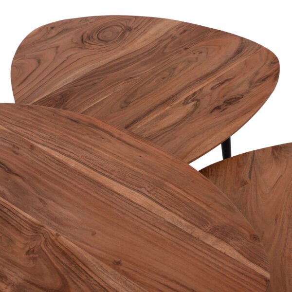 ΣΕΤ ΖΙΓΚΟΝ EMILIANO HM9256 ΑΠΟ ΜΑΣΙΦ ΞΥΛΟ ΑΚΑΚΙΑΣ ΜΕ ΜΑΥΡΑ ΠΟΔΙΑ 69,5x67x46Υ εκ. - Image 5