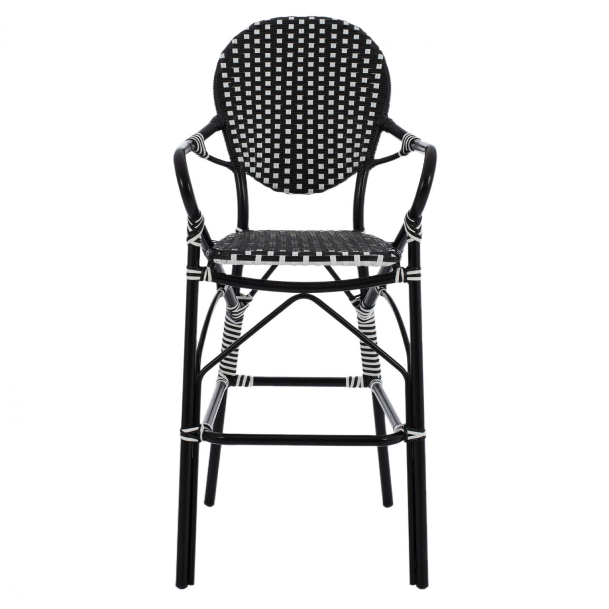 ΣΚΑΜΠΟ ΑΛΟΥΜΙΝΙΟΥ BAMBOO LOOK ΜΕ WICKER ΜΑΥΡΟ ΛΕΥΚΟ HM5794.02 56x60x126 εκ. - Image 3